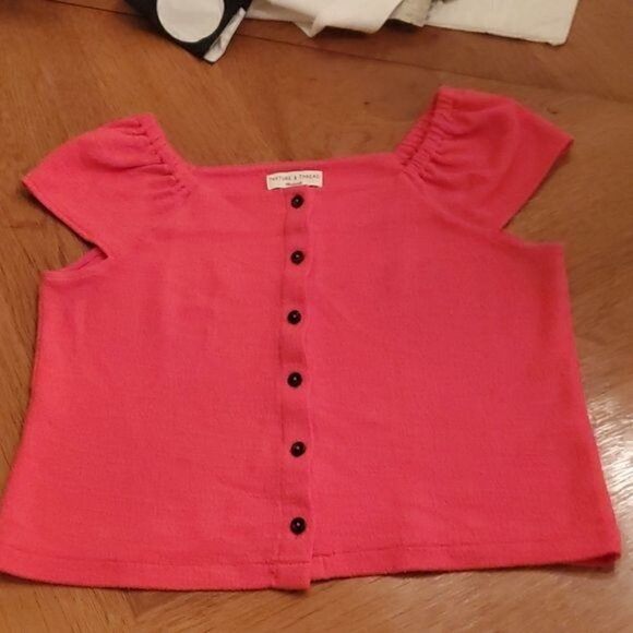 Madewell Texture and Thread Cap Sleeve Casual Button Down Sz. M Top - Picture 1 of 12